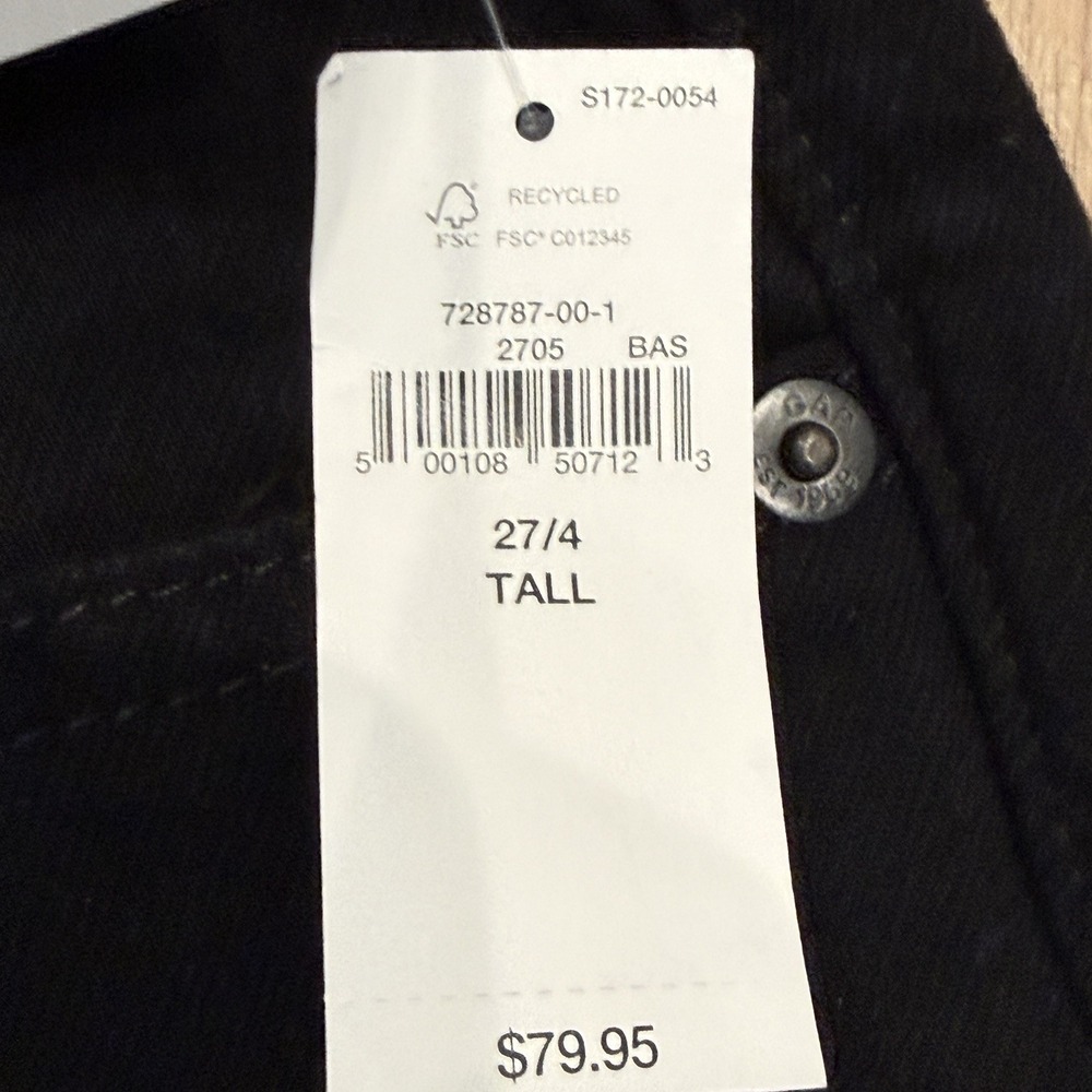 Gap The Cheeky Straight High Rise Jeans Black Women's 27 4Tall Long NEW W/TAGS - Picture 3 of 5